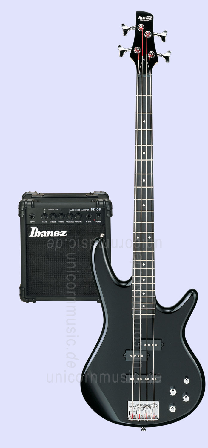 to article description / price Electric Bass Set  IBANEZ GSR-190-MJU-BK - Jump Start + amp + tuner + jack cable + strap