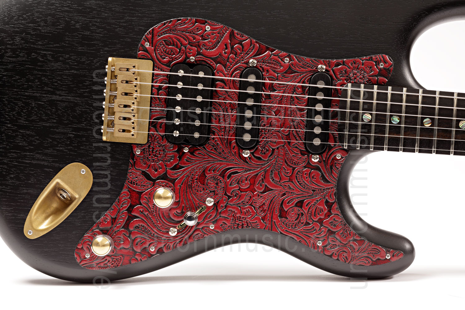 to article description / price Electric Guitar BERSTECHER Vintage 2018 - Black / Floral Red + hard case - made in Germany