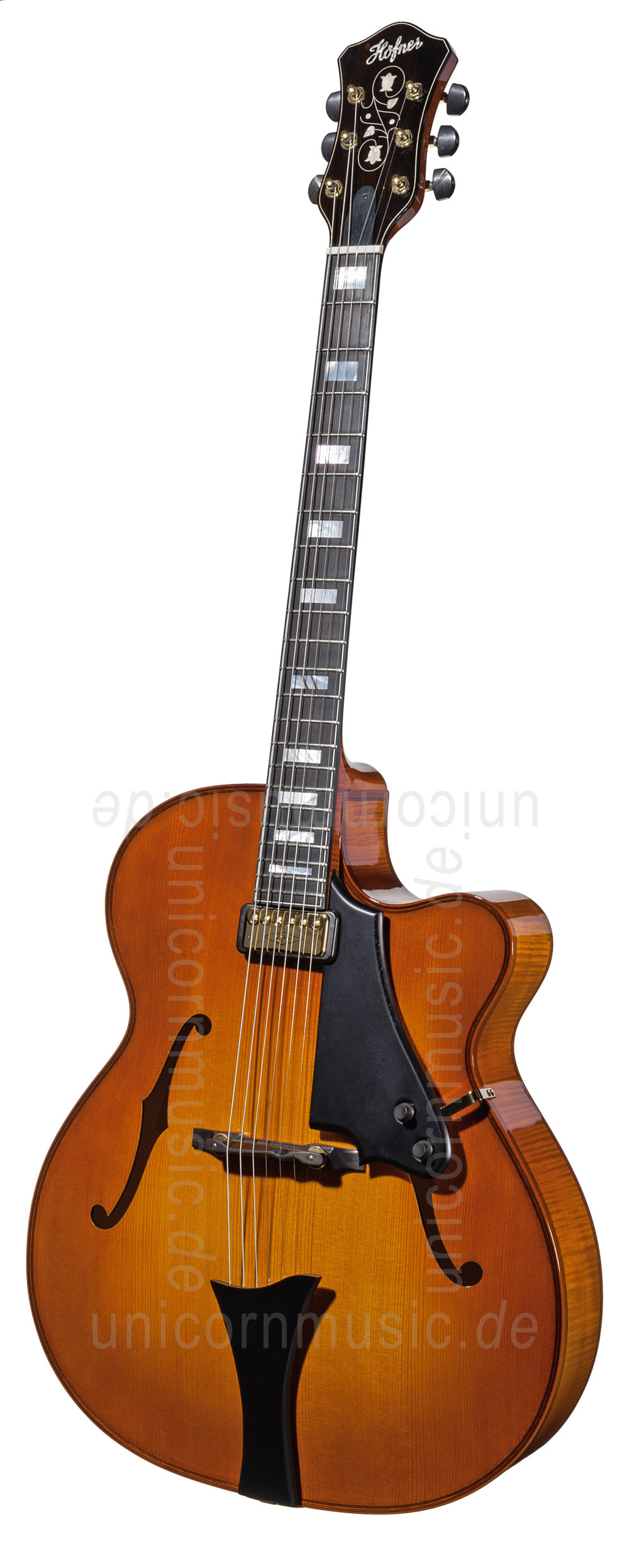 to article description / price Full-Resonance Archtop Jazz Guitar HOFNER CHANCELLOR HC-V-0 Gold Label + hardscase - Schellack - all solid