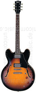 Large view Semi-Resonance Archtop Jazz Guitar BURNY RSA-75-BS Brown Burst + hardcase
