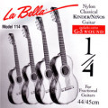 Children's- Classical Guitar Strings Set 1/8 + 1/4 - LA BELLA 114 - normal Tension