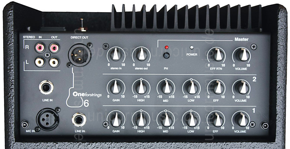 to article description / price Acoustic Amplifier - ACUS ONE 6 Wood - 3x channel (2x instrumental / independently controllable)