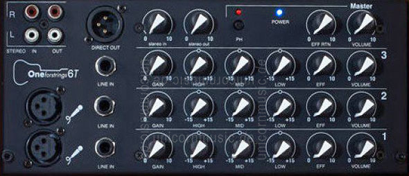 to article description / price Acoustic Amplifier - ACUS ONE 6T Wood - 4x channel (3x instrumental / independently controllable)