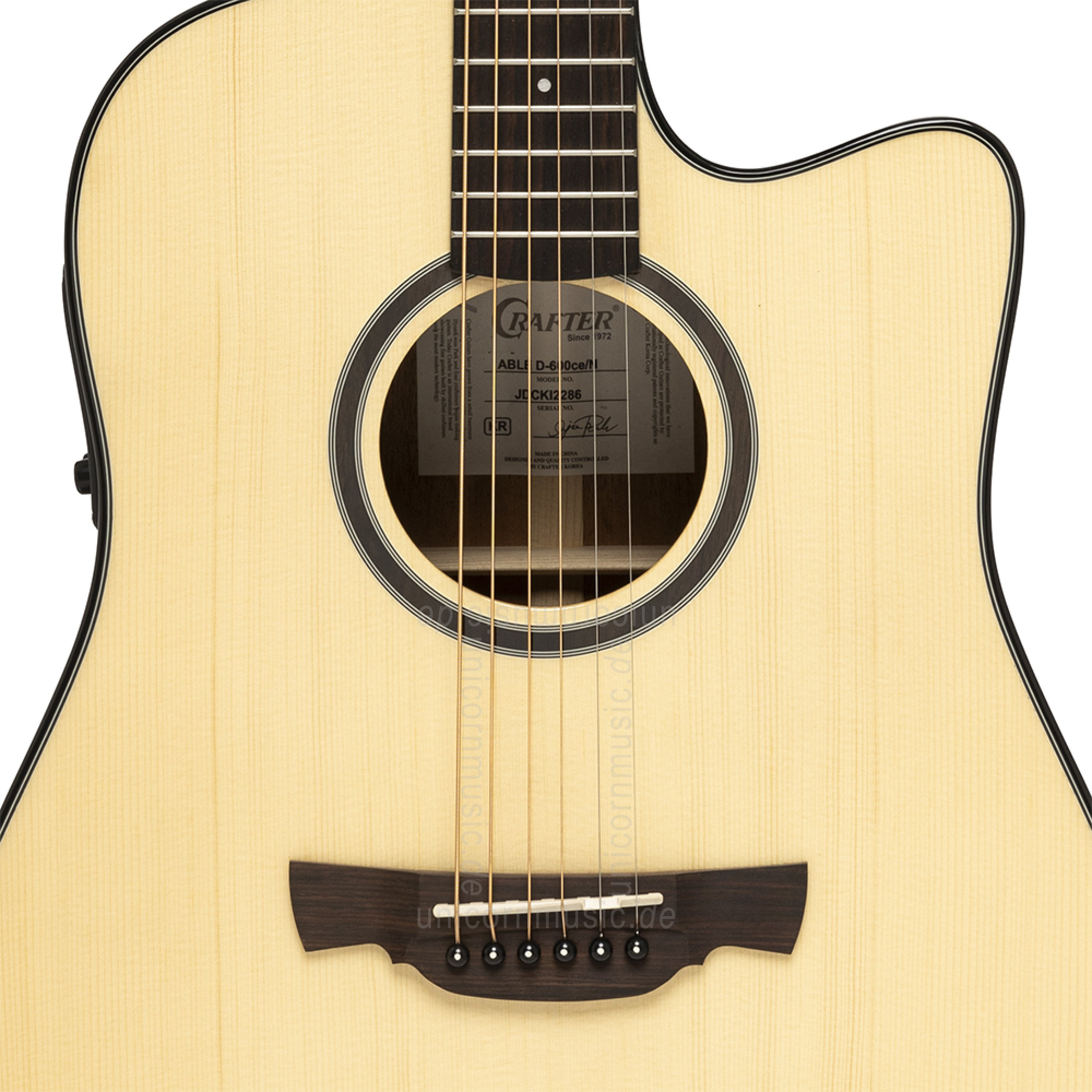 to article description / price Acoustic Guitar - CRAFTER Able 600CE N - Dreadnought - solid spruce top