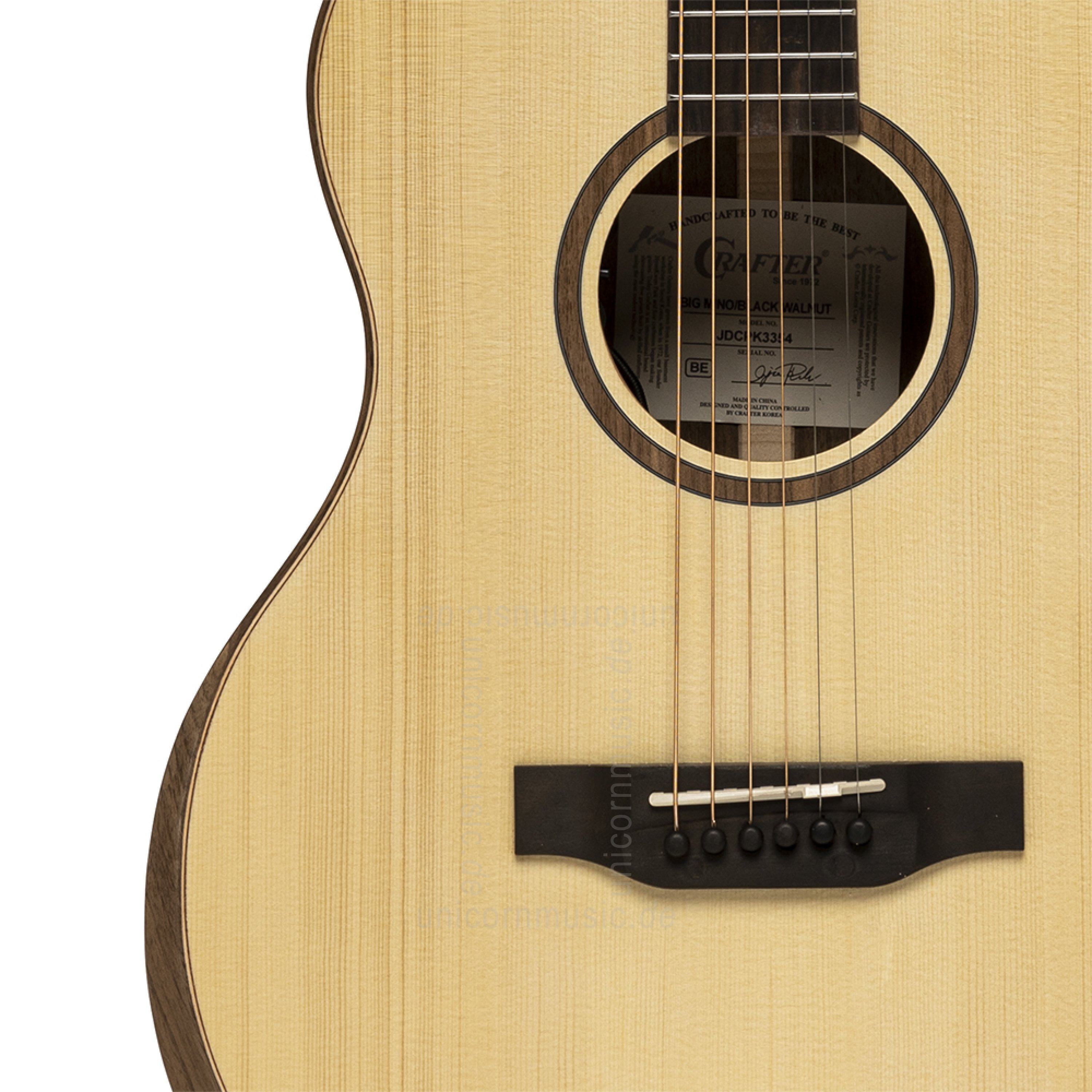 to article description / price Acoustic Guitar - CRAFTER BIG MINO BK WLN - solid mahogany top